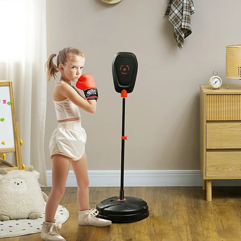 Qaba Kids Punching Bag with Sd & Boxing Gloves for Boys & Girls,