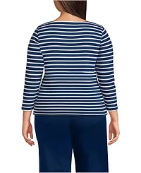 Lands' End Plus Mariner Jersey Boatneck Top