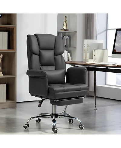 Homcom Executive Office Chair with Footrest and Lumbar Support,
