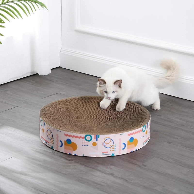 The Licker Store Nelson 20.13" Modern Cardboard Round Bowl Cat Scratcher with Catnip
