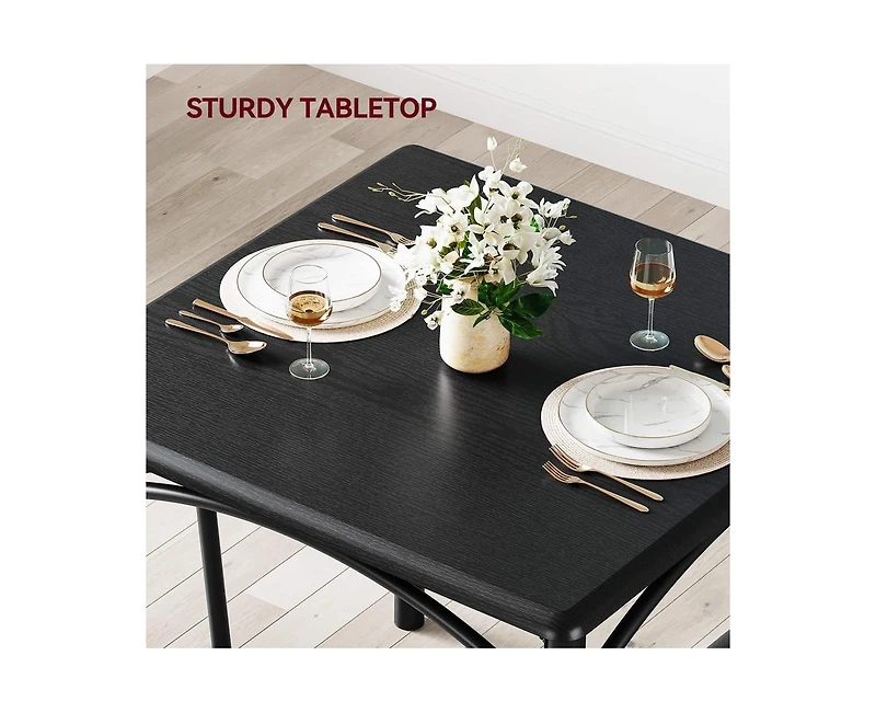 gaomon Dining Table Set for 2 with Cushion Chairs, 3 Piece Kitchen Table and Upholstered Chairs for Kitchen Apartment Dining Room Small Space