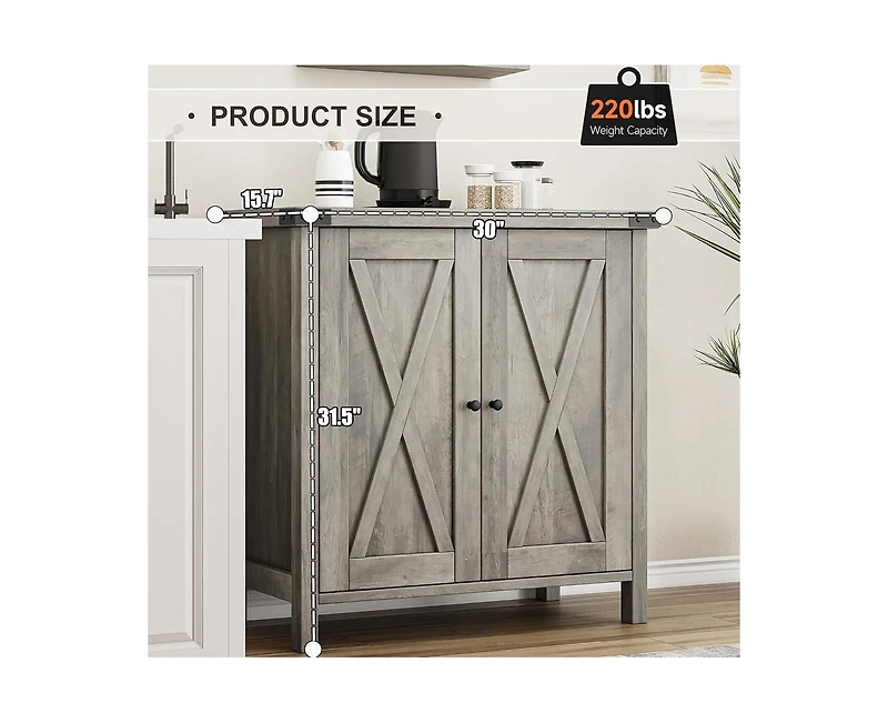 gaomon Buffet Cabinet Farmhouse Storage Cabinet with Doors and Shelves