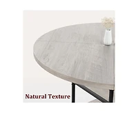 47-Inch Round Dining Table for 4: Featuring a 1.59-Inch Thick Top