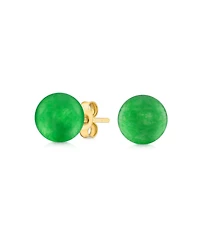 Bling Jewelry Elegant Real 14K Yellow Gold Round Natural Stone Bead Ball Stud Earrings 6MM