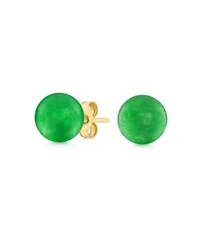 Bling Jewelry 14k Yellow Gold Round Natural Stone Bead Ball Stud Earrings 6mm