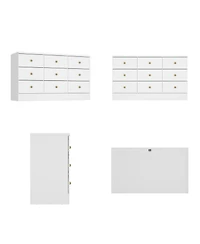 Homsee White Elegant Dresser With 9 Drawers