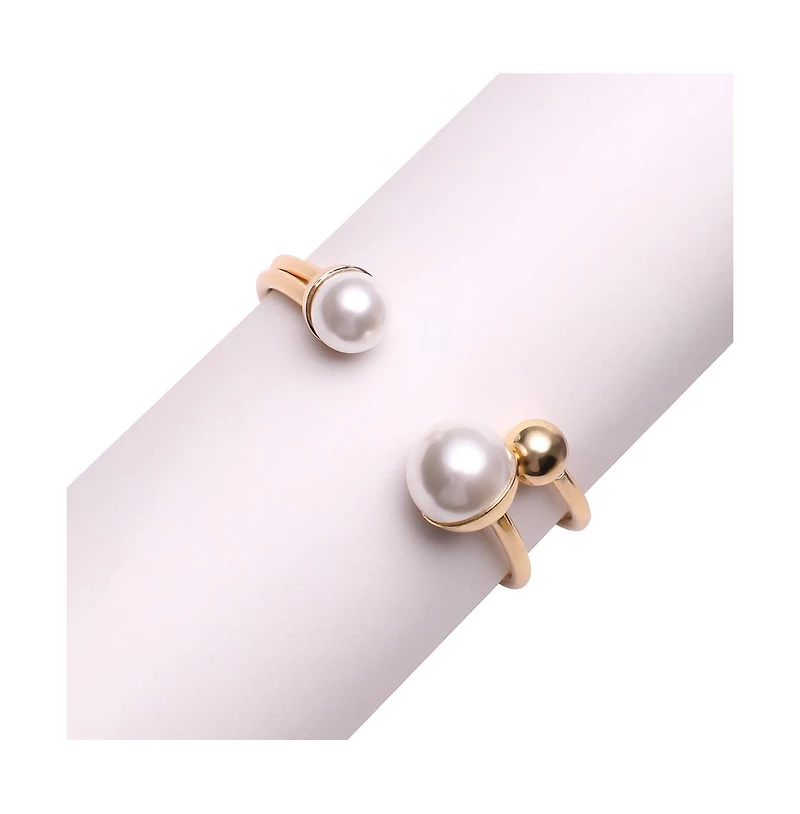 Sohi Women's Snowball Open Bangle Bracelet