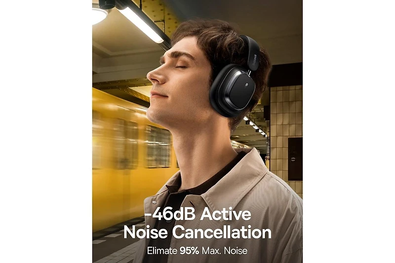 Baseus Wireless Headphones Noise Cancelling Over-Ear Bluetooth H1s, White