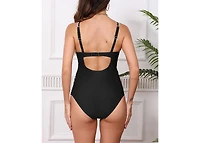 Cupshe Maternity Ruched Shell Stitched Back Cutout One Piece Swimsuit