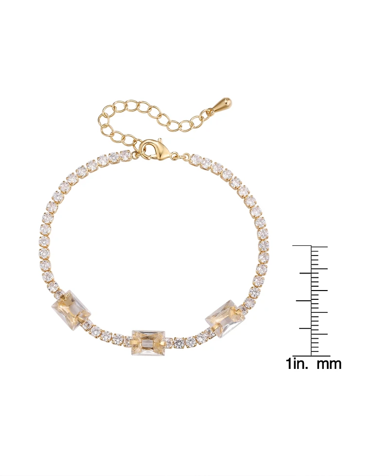 Macy's Cubic Zirconia Emerald Cut Laydown Bracelet