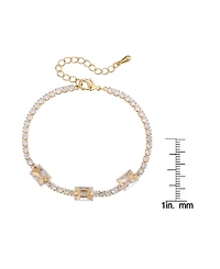 Macy's Cubic Zirconia Emerald Cut Laydown Bracelet