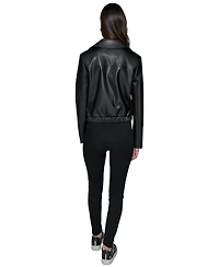 Karl Lagerfeld Paris Women's Faux-Leather Moto Jacket