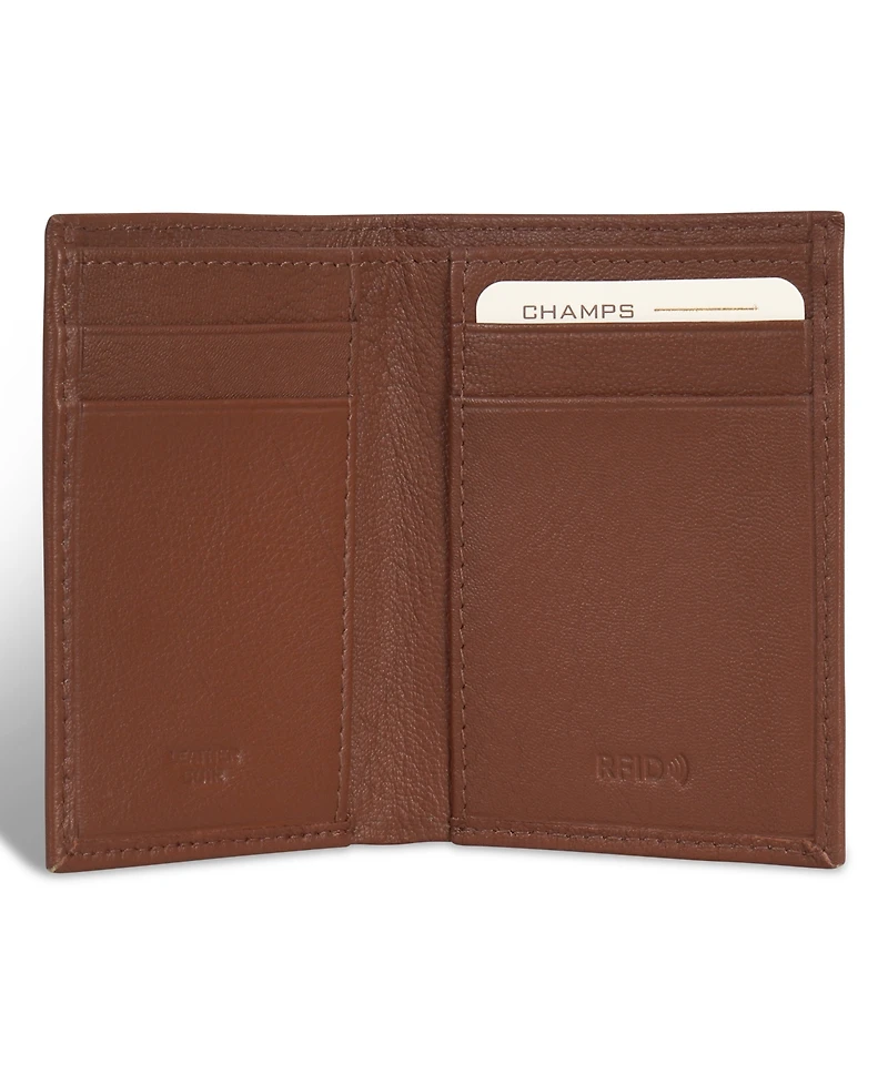Champs Men's Onyx Collection Leather Vertical Slim Wallet
