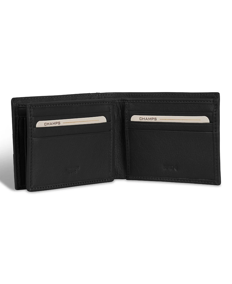 Champs Men's Onyx Collection Leather Access Center Wing Wallet