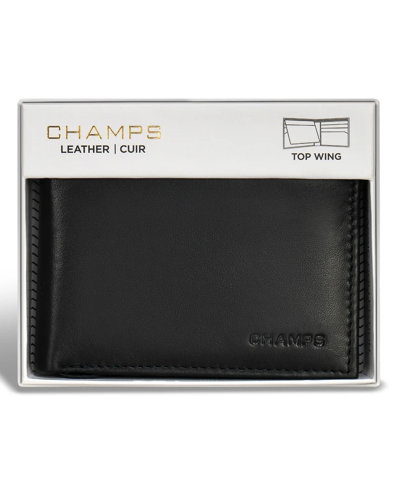 Champs Men's Classic Collection Leather Top-Wing Wallet