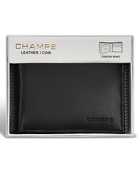 Champs Men's Classic Collection Leather Center-Wing Wallet