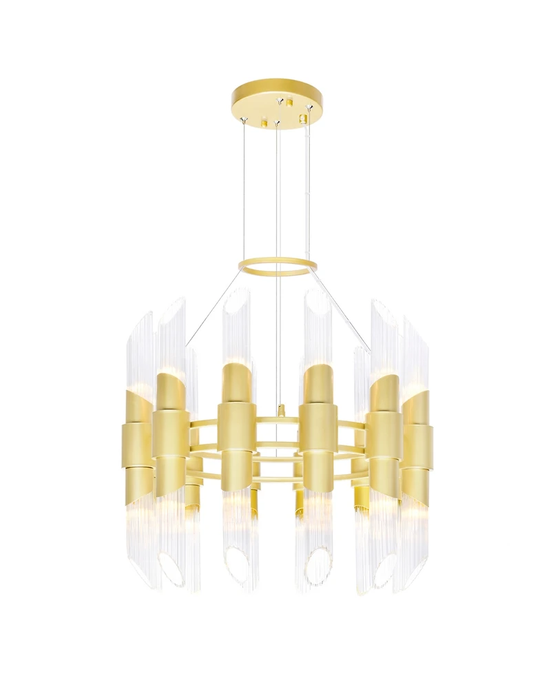 Cwi Lighting 22" Metal Croissant Light Chandelier