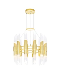 Cwi Lighting 22" Metal Croissant Light Chandelier