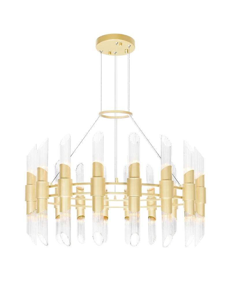 Cwi Lighting 22" Metal Croissant 36 Light Chandelier