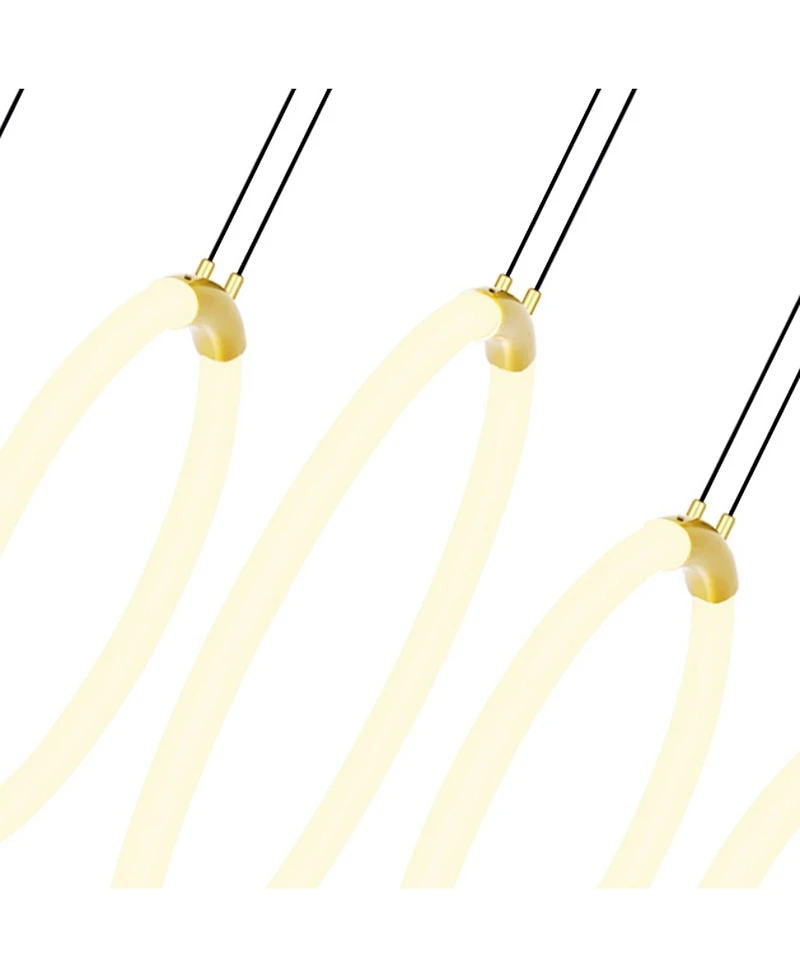 Cwi Lighting 20" Metal Hoops 5 Light Led Chandelier