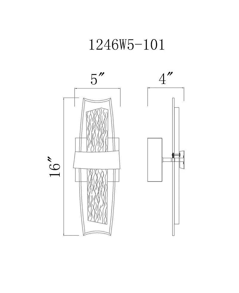 Cwi Lighting 16" Metal Guadiana Led Wall Sconce