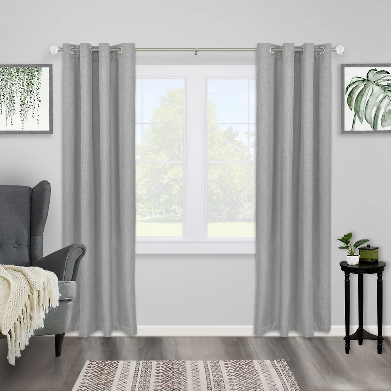 Kenney Clarissa 1-Inch Premium Decorative Curtain Rod in Brushed Nickel with Diamond Finials