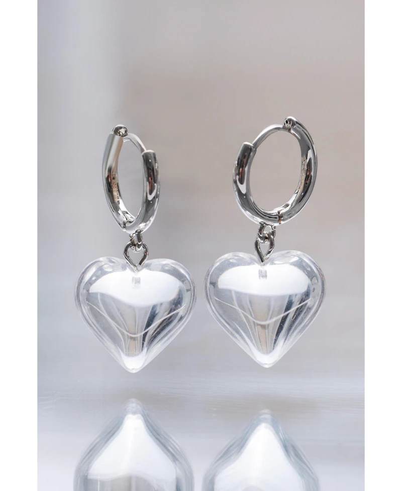 Frost Heart Necklace and Earrings Set