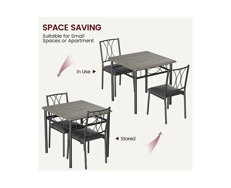 gaomon Dining Table Set for 2 with Cushion Chairs, 3 Piece Kitchen Table and Upholstered Chairs Rectangular, Wood Dinning Room Table Furniture Set for