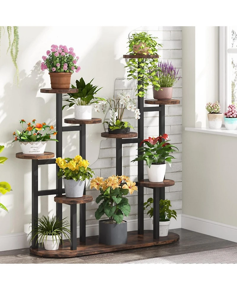 Tribesigns Plant Stand Indoor, Multi-Tiered 11 Potted Plant Shelf Flower Stands, Tall Plant Rack Display Holder Planter Organizer