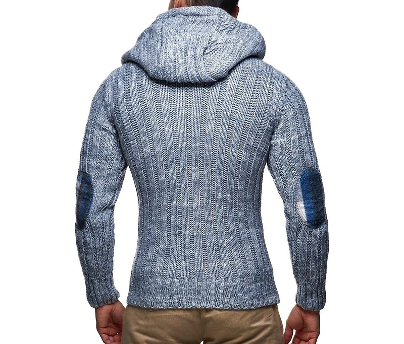 Leif Nelson Men s Knitted Pullover | Long-Sleeved Slim fit Hoodie Basic Winter Hoodie-Sweater for