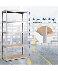 Sugift 72 Inch Storage Shelf Steel Metal 5 Levels Adjustable Shelves