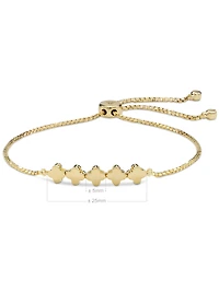 Devata Clover Box Chain Slider Bolo Bracelet in 14K Gold, Fits 6.0 in to 8.0 in wrist, approx. 4.3 grams