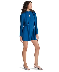 Steve Madden Women's Hope Mock Neck Keyhole Mini Dress