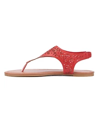 New York & Company Women's Nikki Hooded Perforated Thong Sandal
