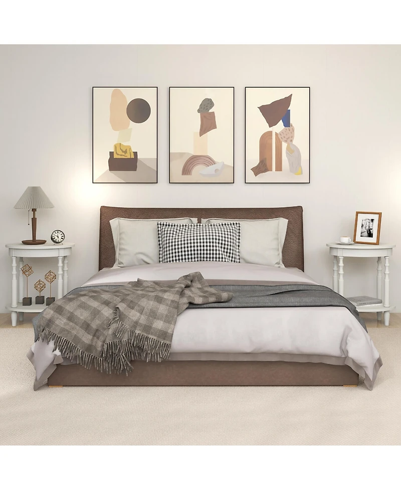 Gymax 2-Tier End Table Oval Compact Sofa Side Nightstand w/ Storage Shelf Espresso