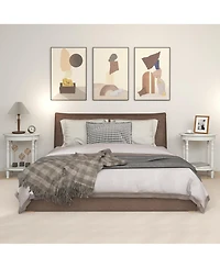 Gymax 2-Tier End Table Oval Compact Sofa Side Nightstand w/ Storage Shelf Espresso