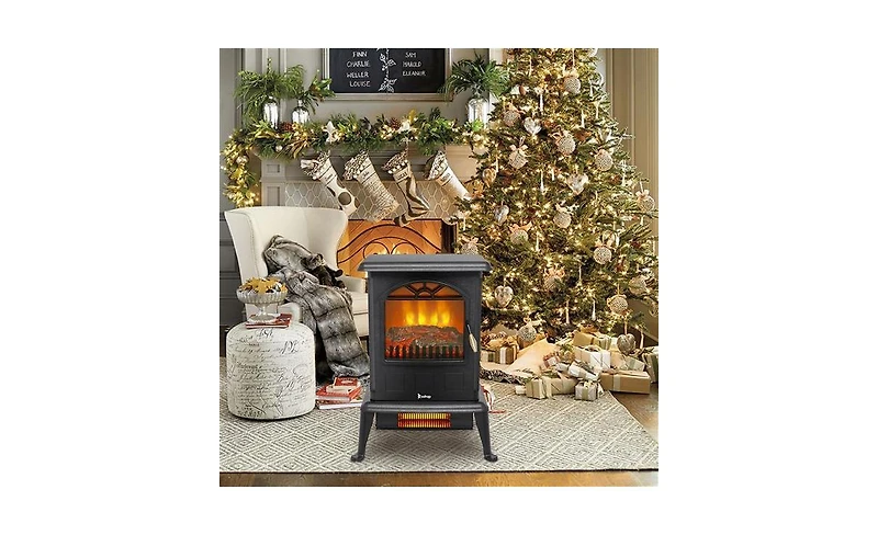 Slickblue Infrared Electric Fireplace Heater - Electric Fireplace Stove for Home Heating