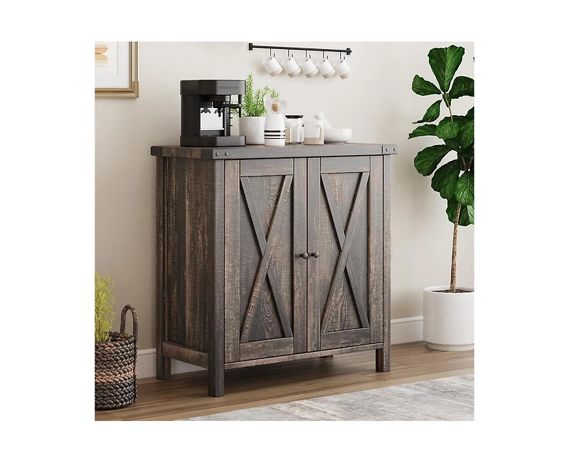 gaomon Buffet Cabinet Farmhouse Storage Cabinet with Doors and Shelves, Buffets and Sideboards Entryway Cabinet with Storage Accent Console Cabinet fo