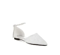 Rag & Co Shrami Pearl Rhinestone Strap Flat Sandals
