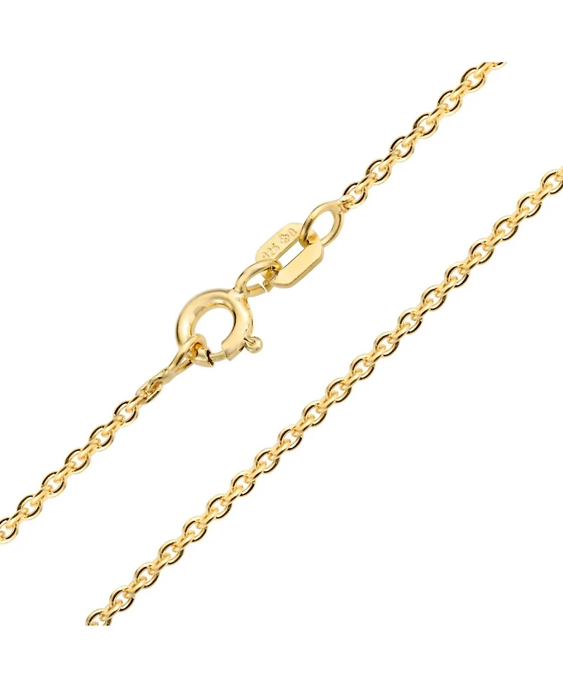 Bling Jewelry Fine Italian Rolo Link Cable Chain Necklace 14K Yellow Plated Silver 16-24 Inch