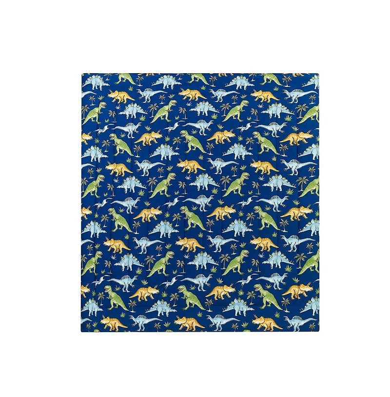 Alex + Bella Watercolor Dinosaur Navy -Piece Microfiber Comforter Set
