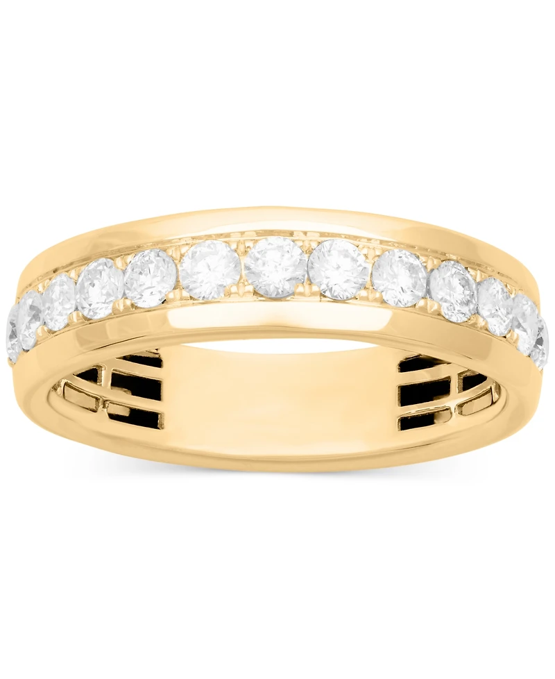 Men's Diamond Comfort Fit Band Ring (1 ct. t.w.) in 10k White Gold (also in 10k Yellow Gold)
