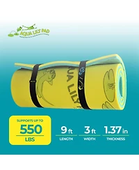 Aqua Lily Pad Tadpole Single Adult Floating Foam Pool Lounger Mat, Green/Yellow