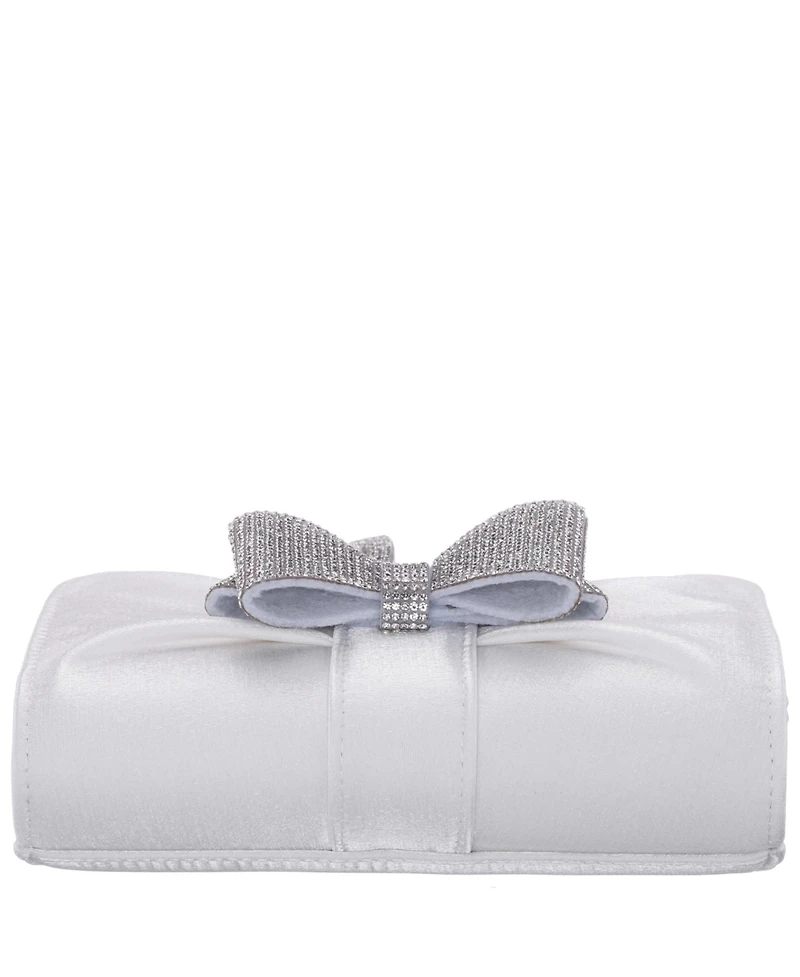Nina Tiered Crystal Bow Flap Clutch