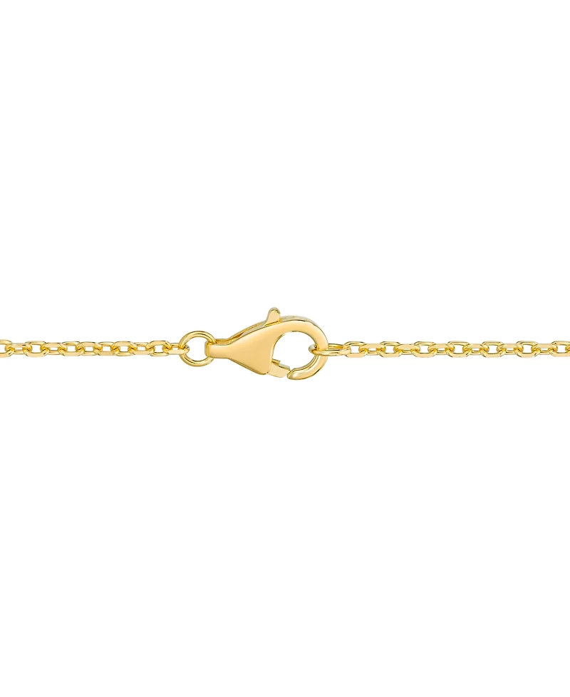 Diamond Border Honeycomb Double Circle Pendant Necklace (1/5 ct. t.w.) in 14k Gold-Plated Sterling Silver