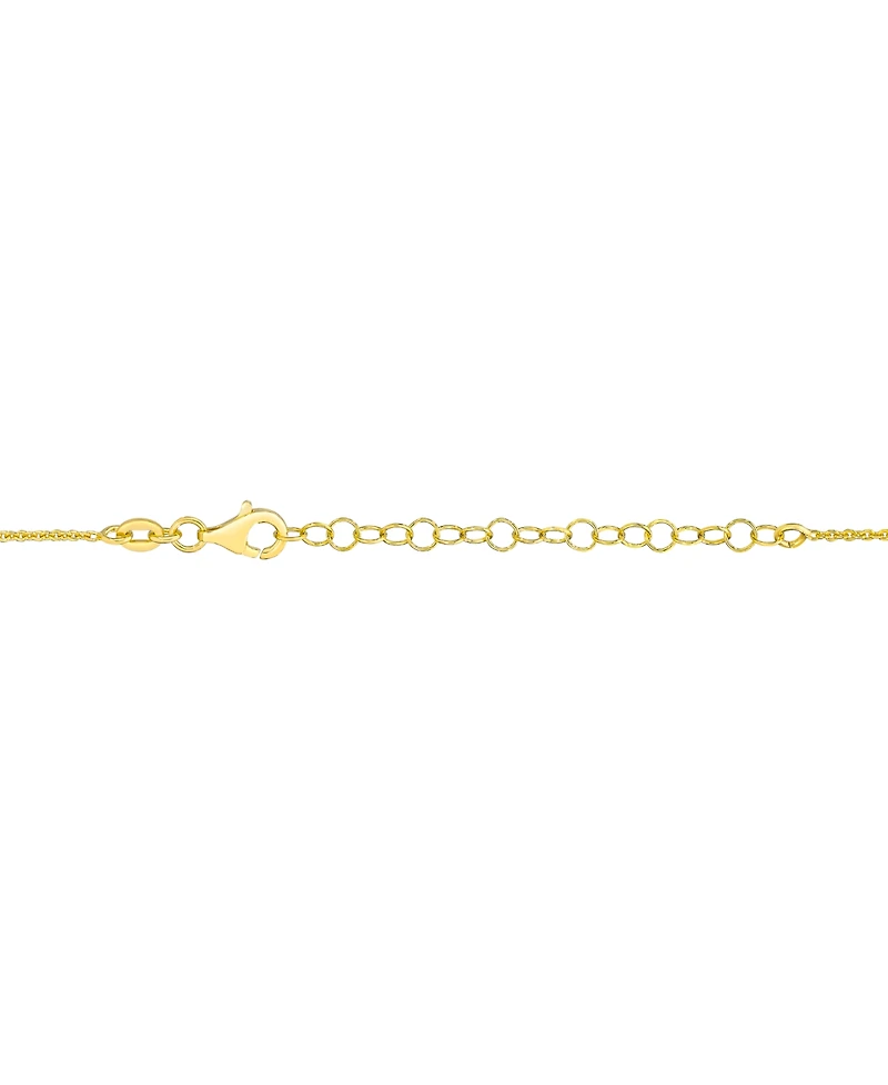 Diamond Graduated Open Heart Pendant Necklace (1/3 ct. t.w.) in 14k Gold-Plated Sterling Silver, 18"+2" extender
