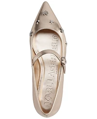 Karl Lagerfeld Paris Women's Veyda Mary Jane Pointed Toe Flats