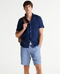 Tommy Hilfiger Men's Short-Sleeve Pigment-Dyed Linen Button-Front Shirt