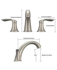 gaomon Bathroom Sink Faucet, Faucet for Bathroom Sink, Widespread Brushed Nickel Bathroom Faucet 3 Hole (Brushed Nickel 2 Packs)