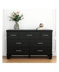 Vintage Dresser For Bedroom With 7 Drawers, Vintage Design Wood Drawer Dresser Chest Of Drawers For Closet, Living Room, Hallway, Nursery